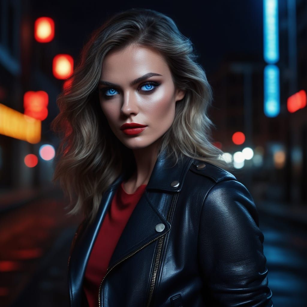 Kara Zor-El in Red Leather Jacket