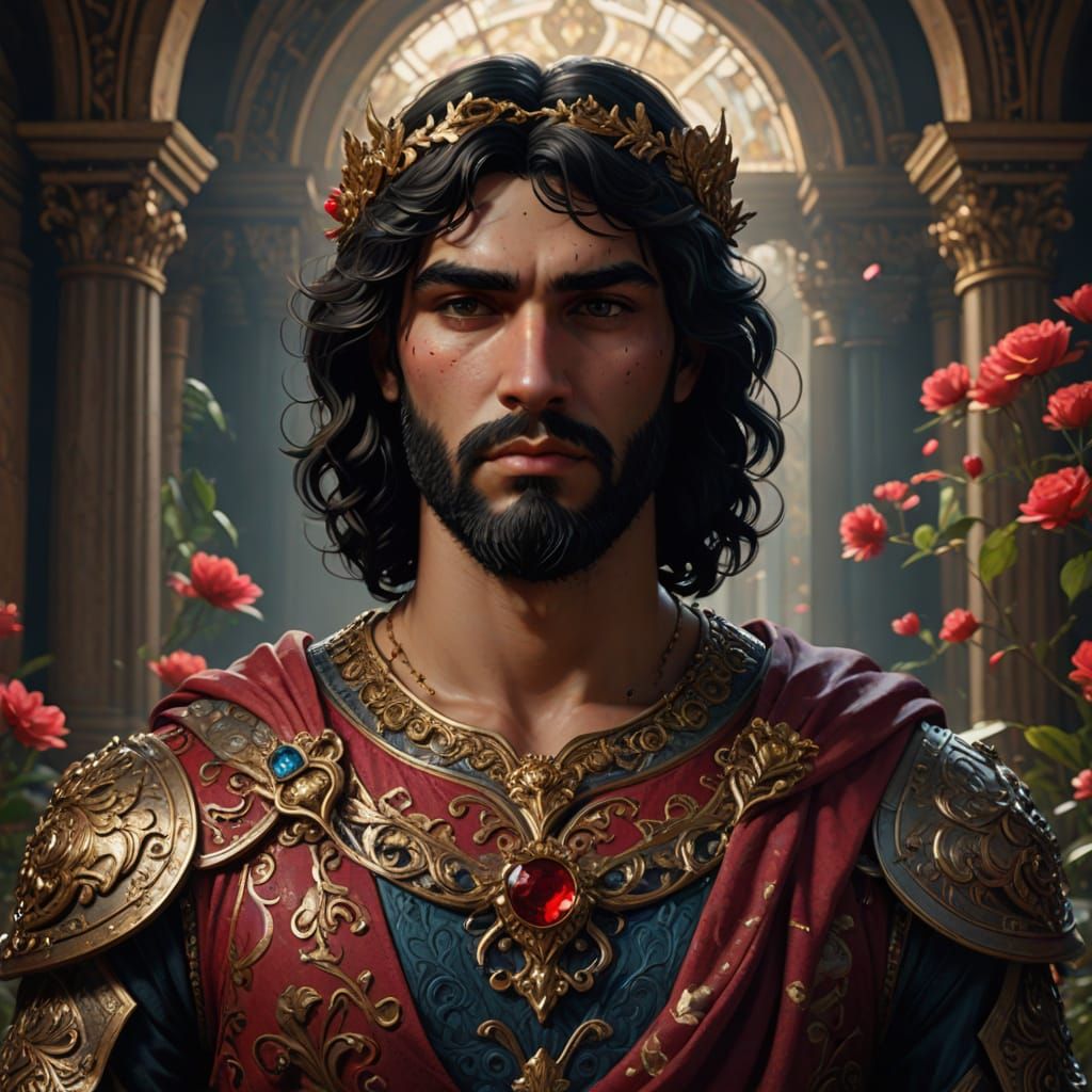 A stunning, close portrait of Antinous of Ithaca, on the Valentine's day.