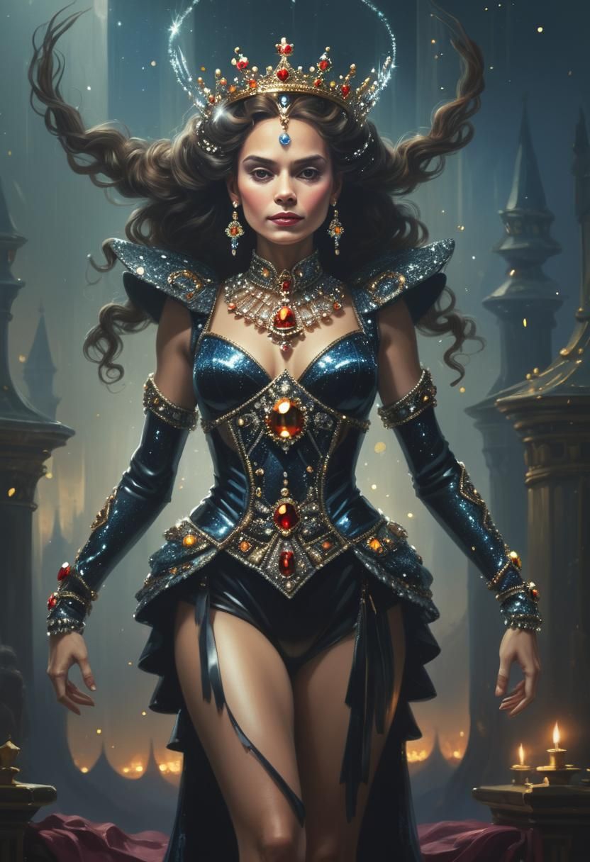 Regal Queen with Elaborate Sparkling Crown