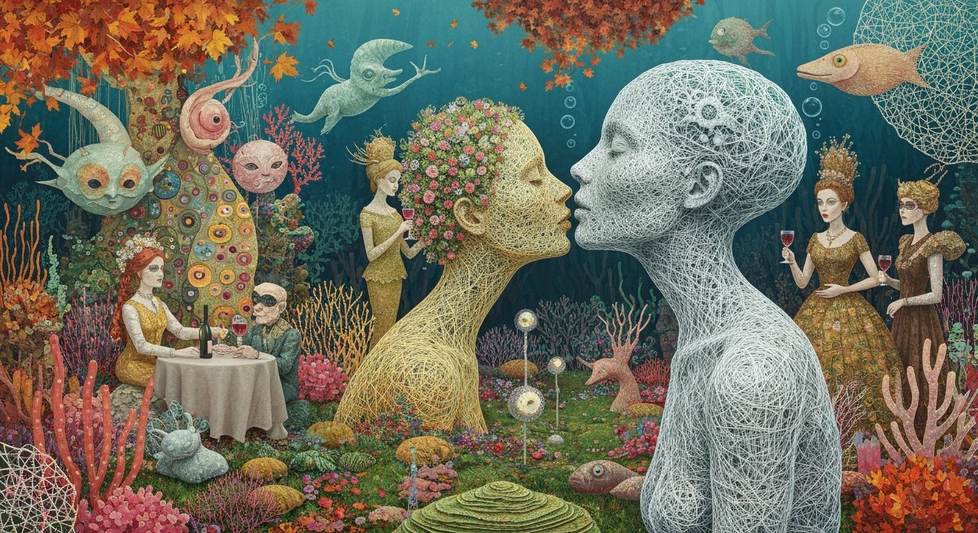 Underwater Garden Party in Surreal Style