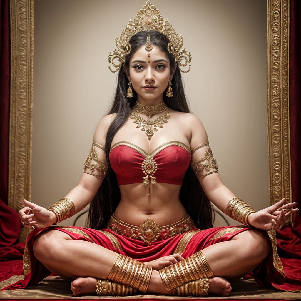 Exotic Apsara Goddess in Elegant Form