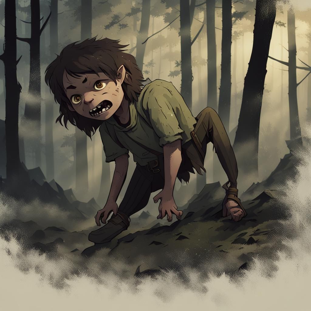 Snarling Feral child