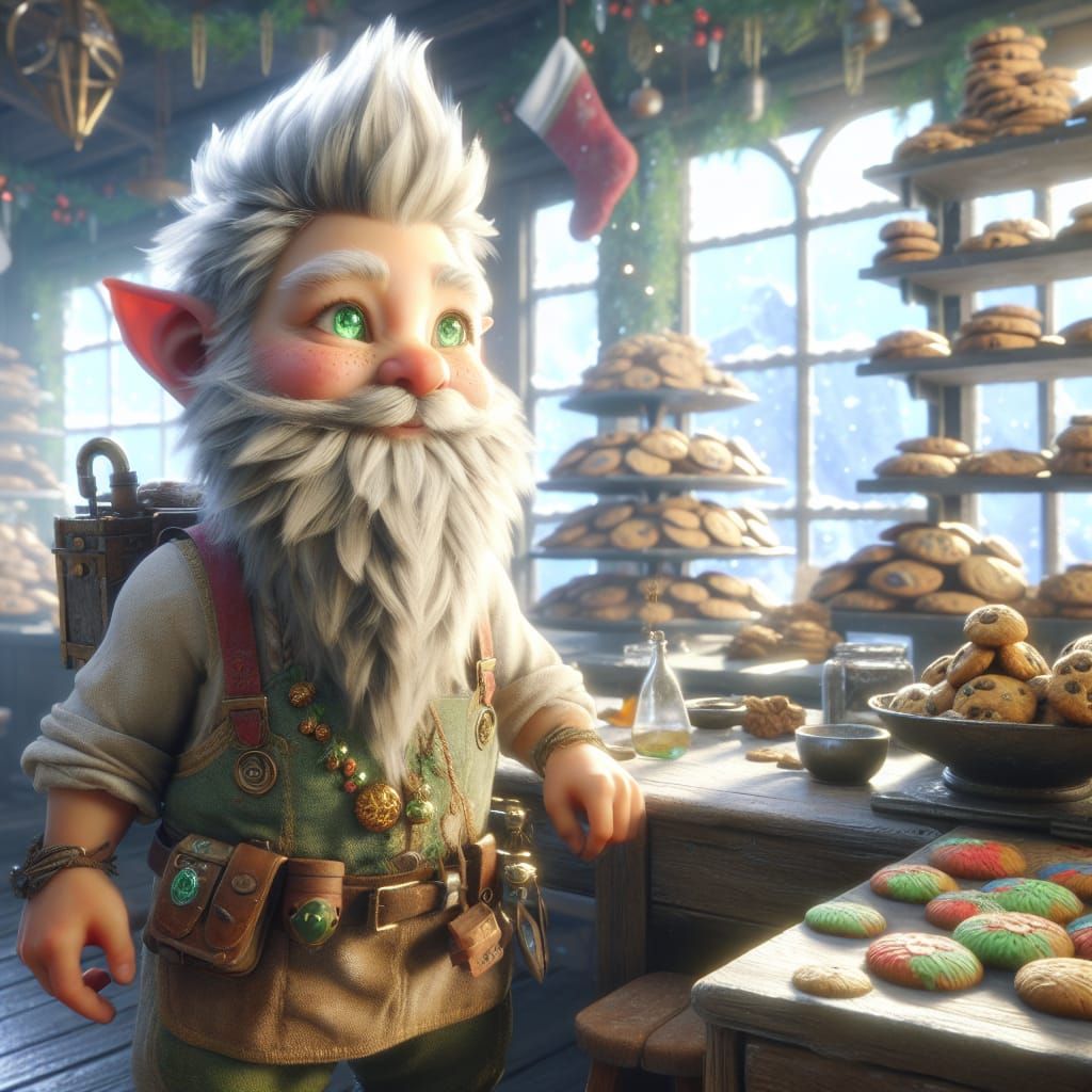 Gnome's Cookie Shop: A Christmas Concept Art Scene