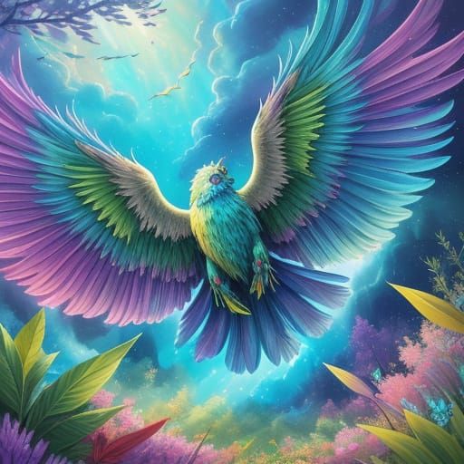 Fantastical Creature in a Whimsical Landscape