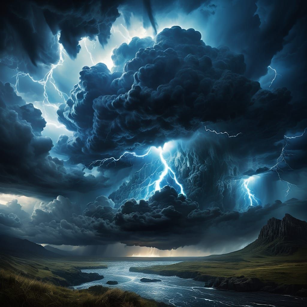 Cloud Gods Unleash a Turbulent Storm in Epic Fantasy Art
