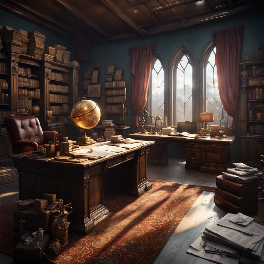 Guild Master's Office: Detailed Matte Painting