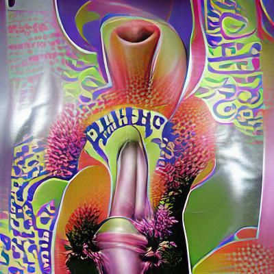 Psychedelic Concert Poster of Phallic Flower