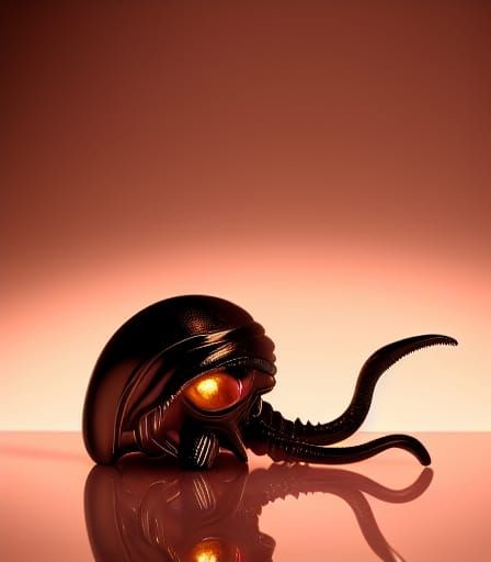 Xenomorph Fossil Encased in Blue Crystal