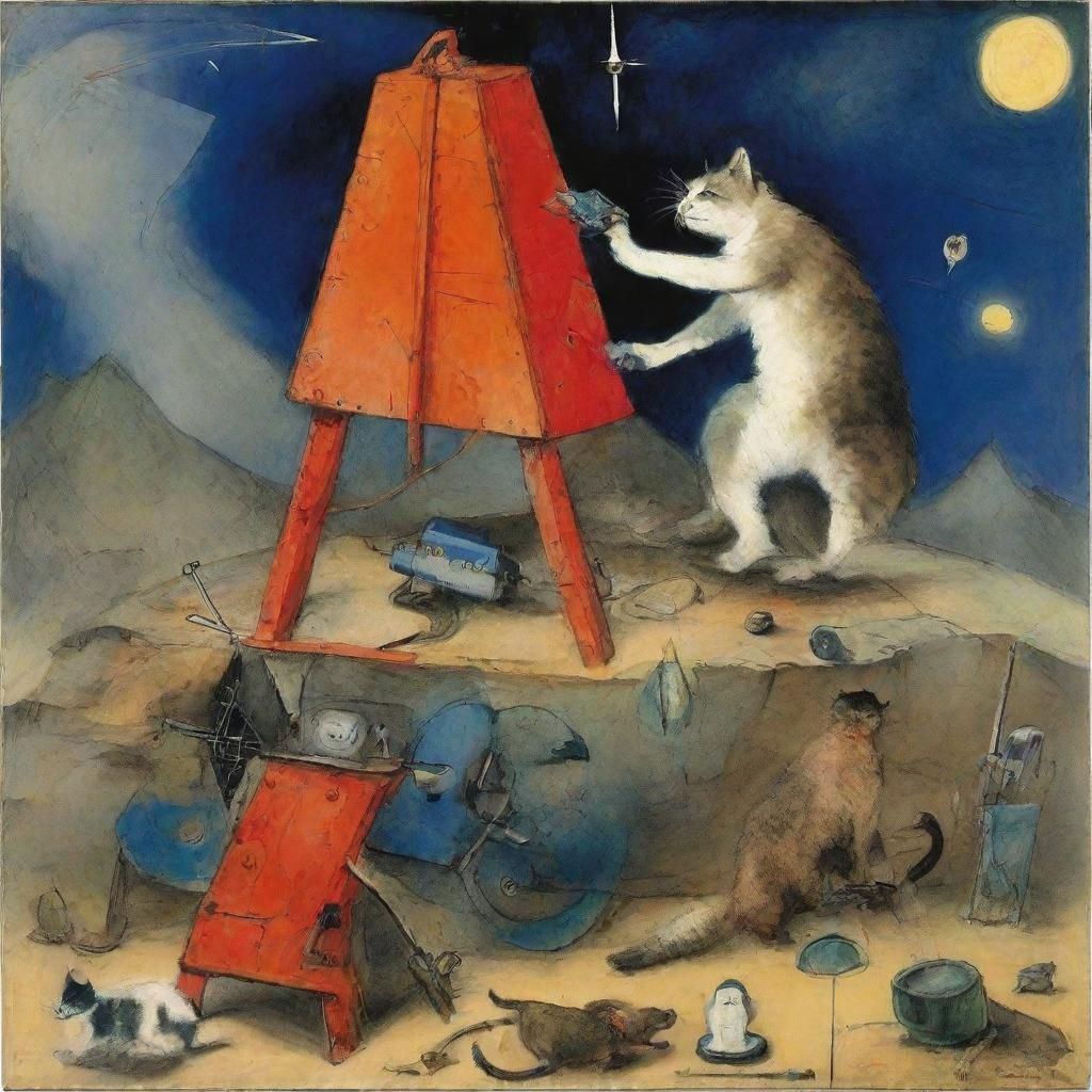 Cosmosaurus Support System Repaired by Brave Cat