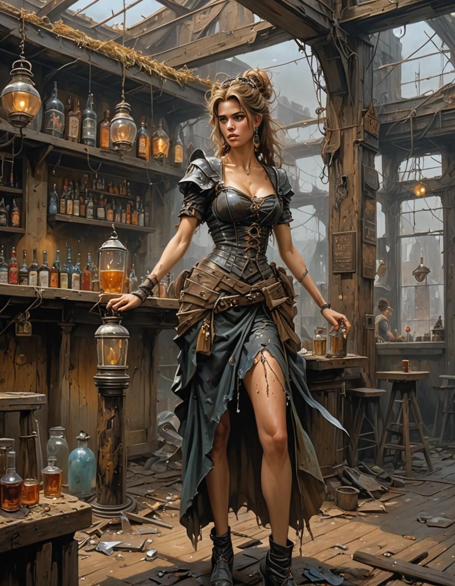 Cinderella Cleans Post-Apocalyptic Bar: Ultra Realistic Pain...
