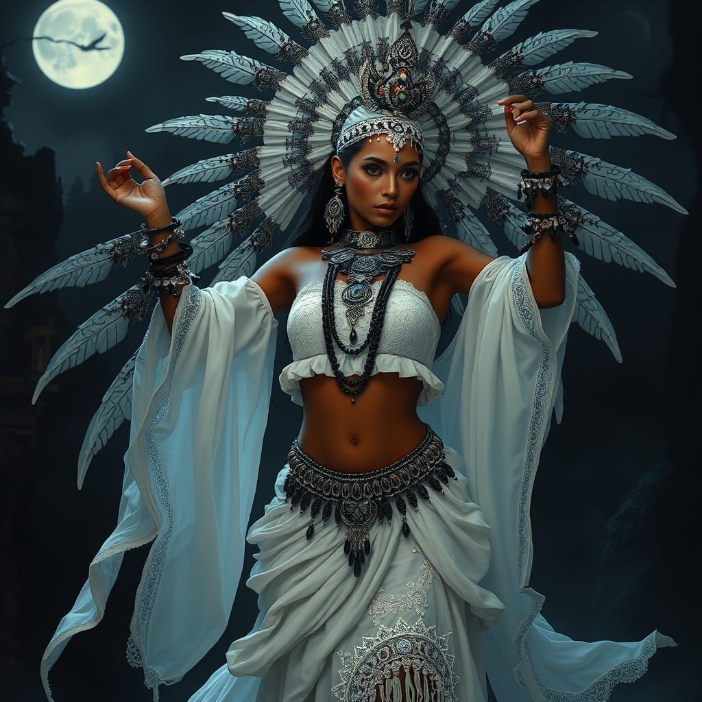 Mystical Gypsy Dancer in Dark Fantasy Style