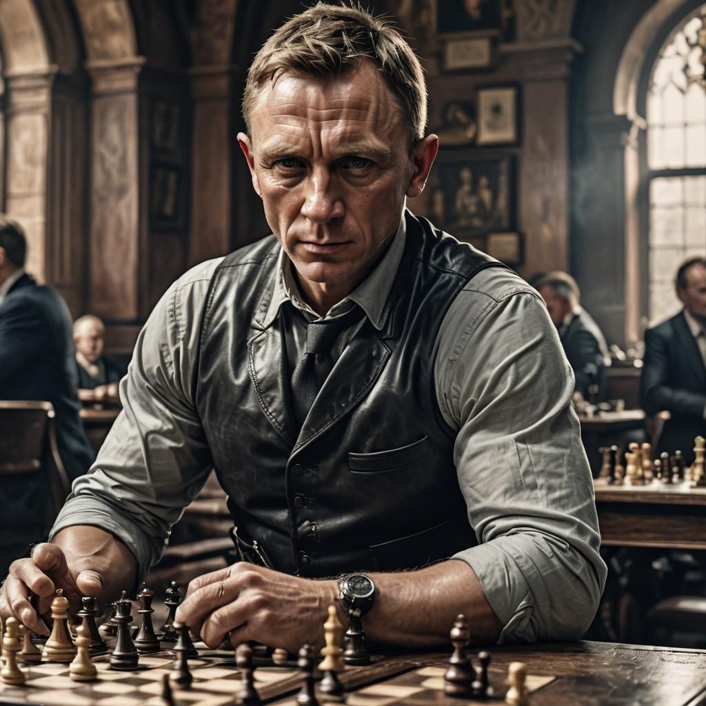Daniel Craig as Chess Player: Hyperrealistic HDR Portrait