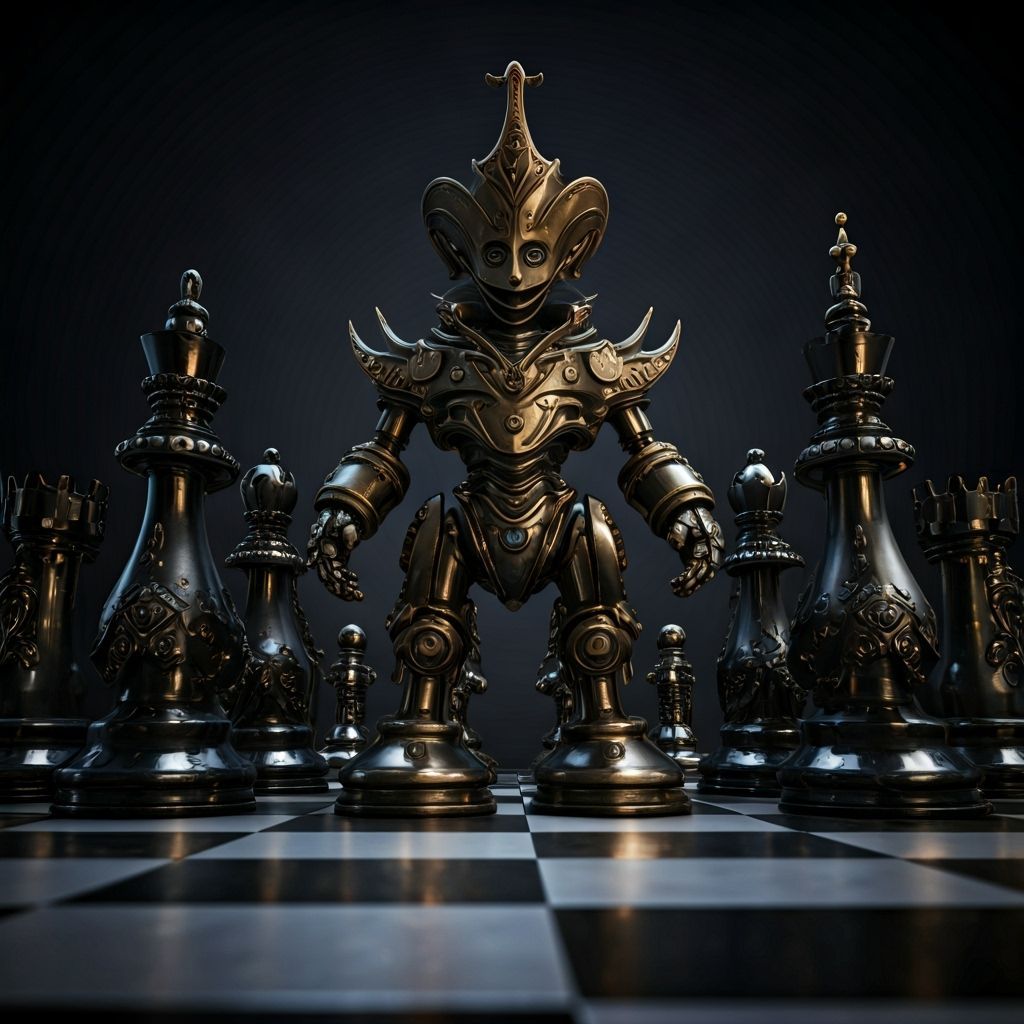 Masquerade Mech Chess Pieces in Sci-Fi Style