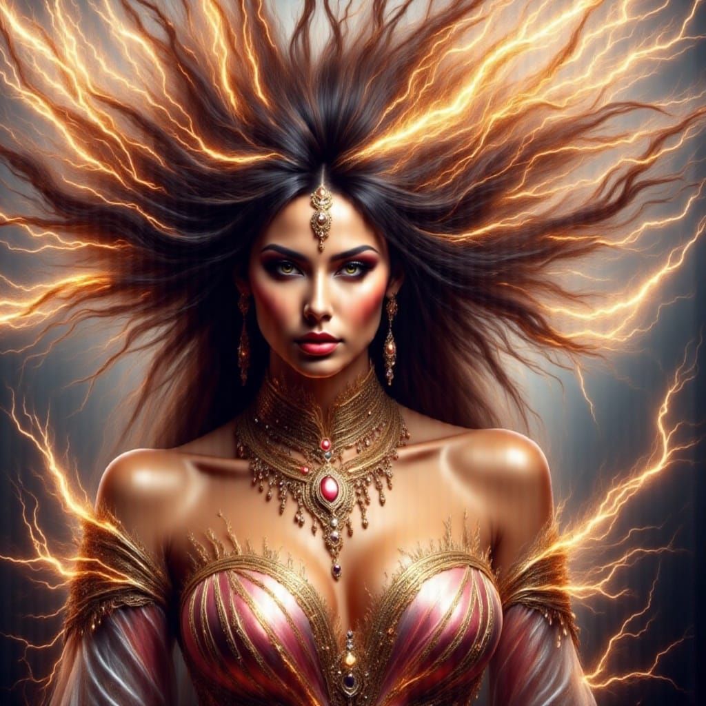 Cyberpunk Goddess in HoloSpice and Gravitas Gold