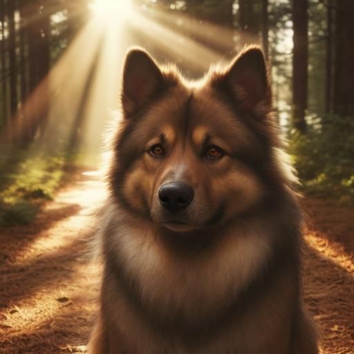 Dog Portrait with God Rays, Professional Photography
