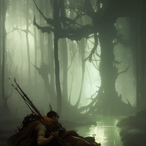 Detailed Cursed Spirit in Dark Fantasy Art