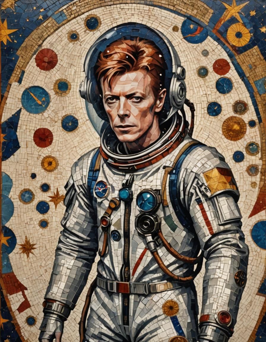 Major Tom as Byzantine Mosaic Astronaut