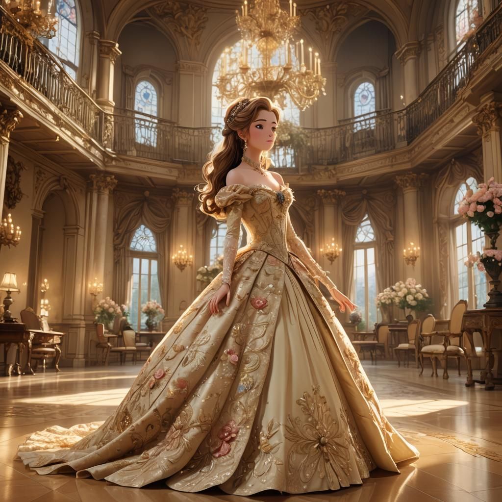 Baroque Anime Beauty and the Beast in Grand Hall