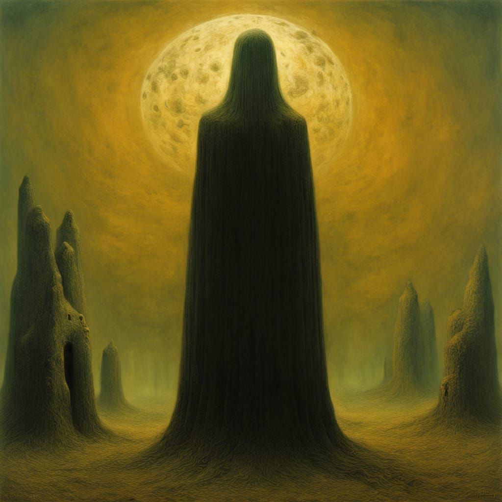 Surrealistic Portrait of a Woman in Mystical Landscape