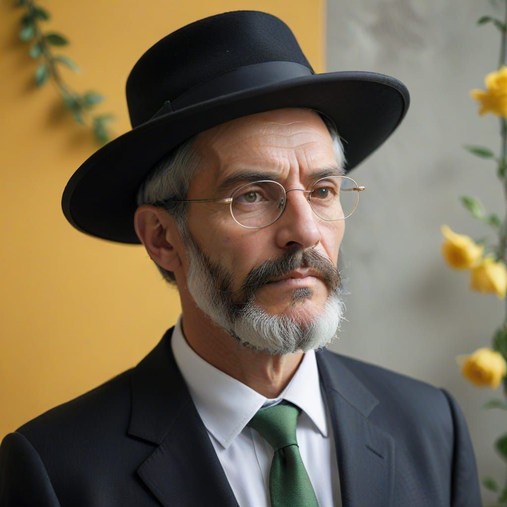 Elderly Man in Ultra-Orthodox Attire, Partial Profile