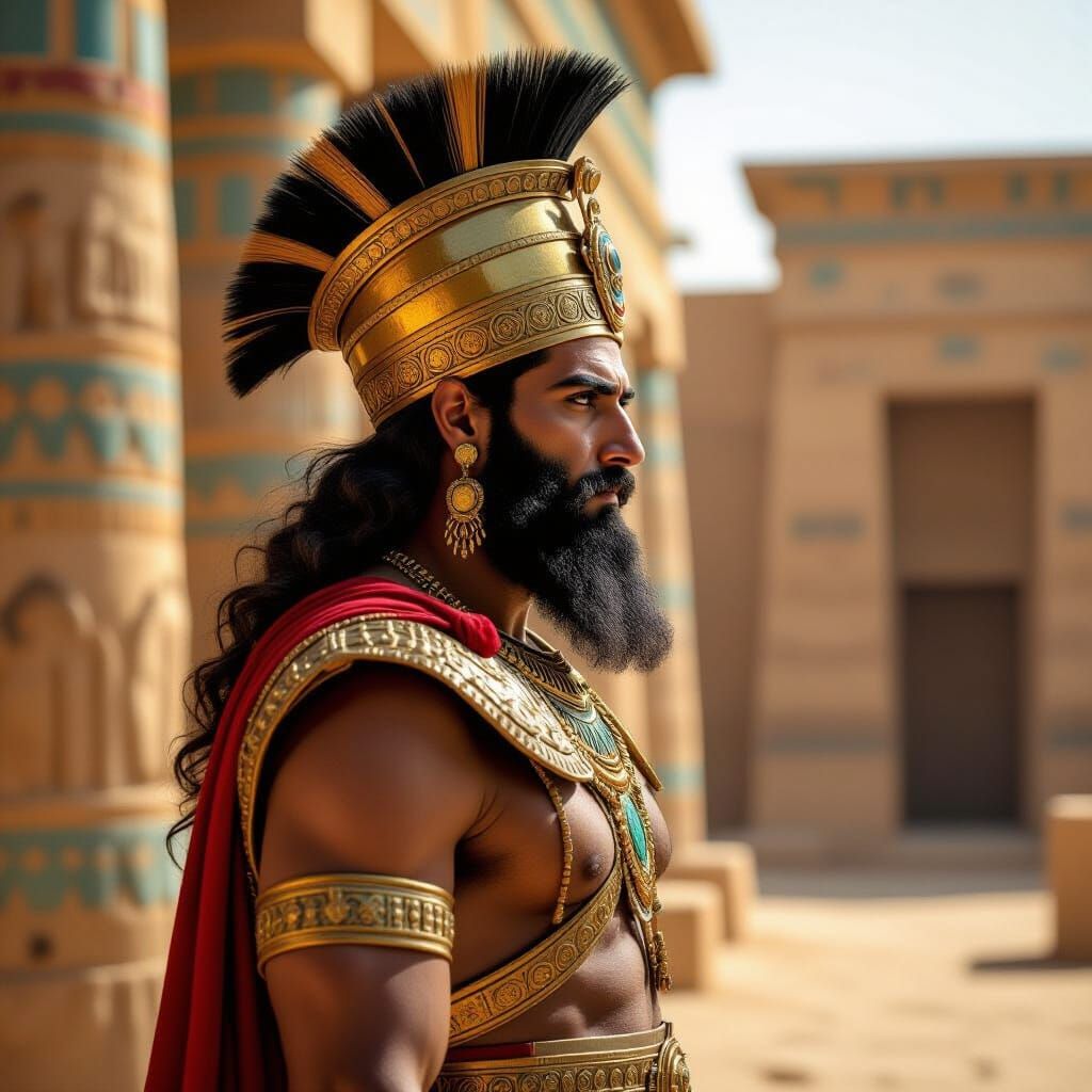 Gilgamesh in Ancient Mesopotamia: Photorealistic Portrait