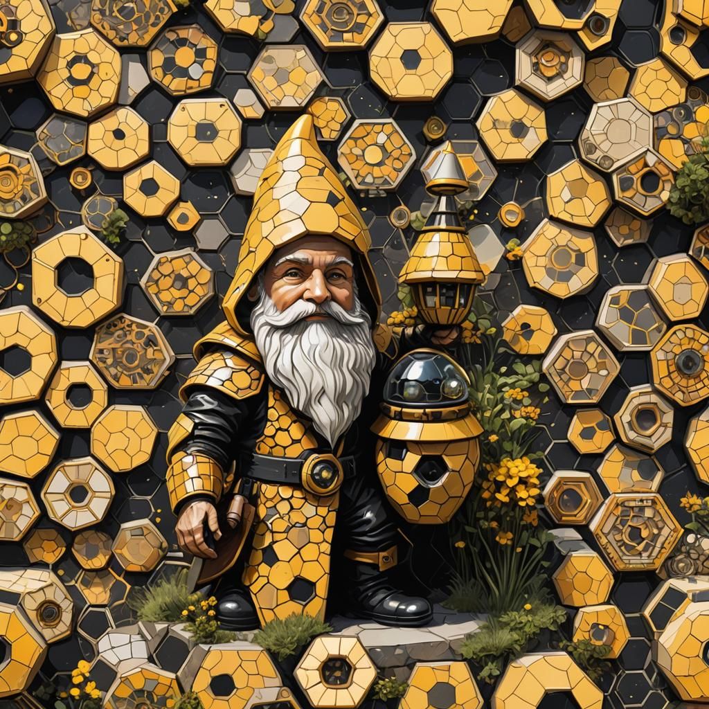 Neo-Byzantine Futurist Beekeeper Gnome Image