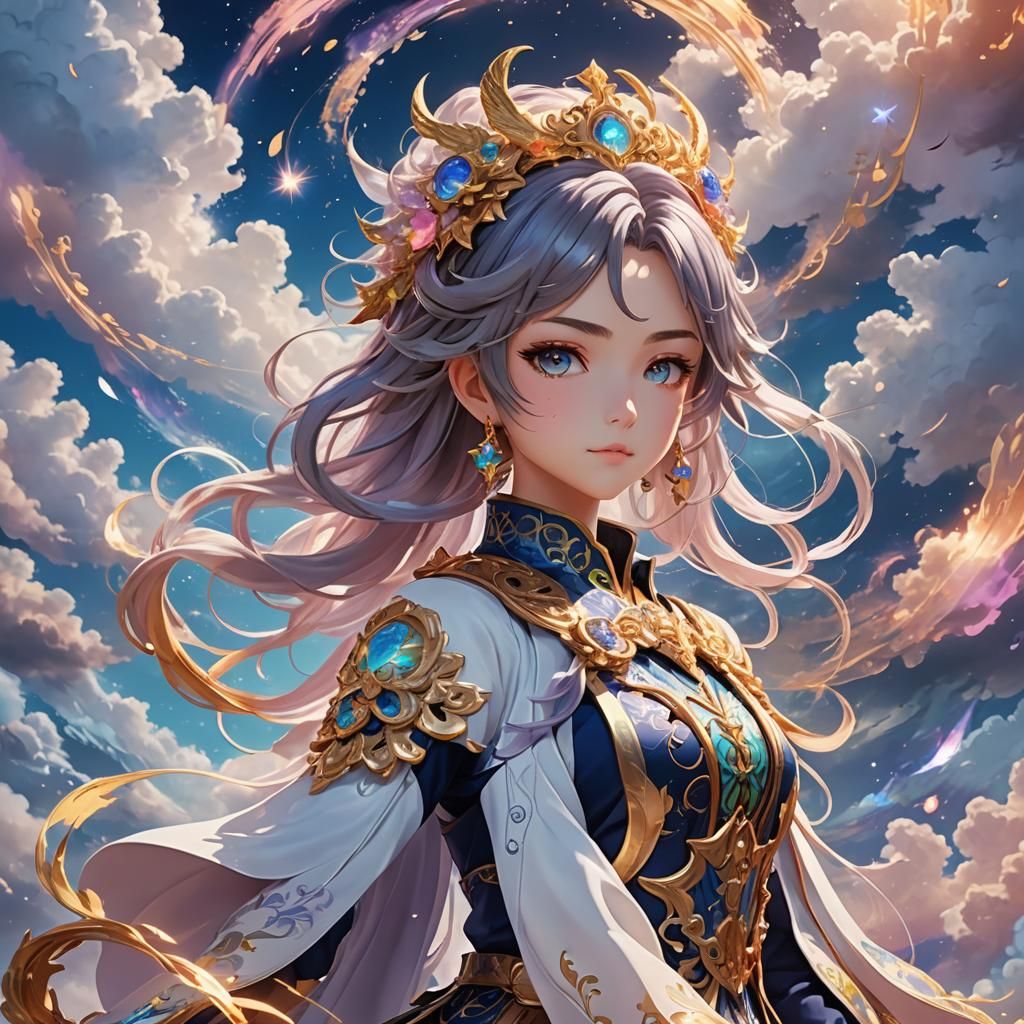 Anime-Inspired Concept Art of a Fantastical Character