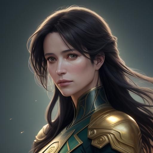 Striking Portrait in Art Nouveau Digital Style