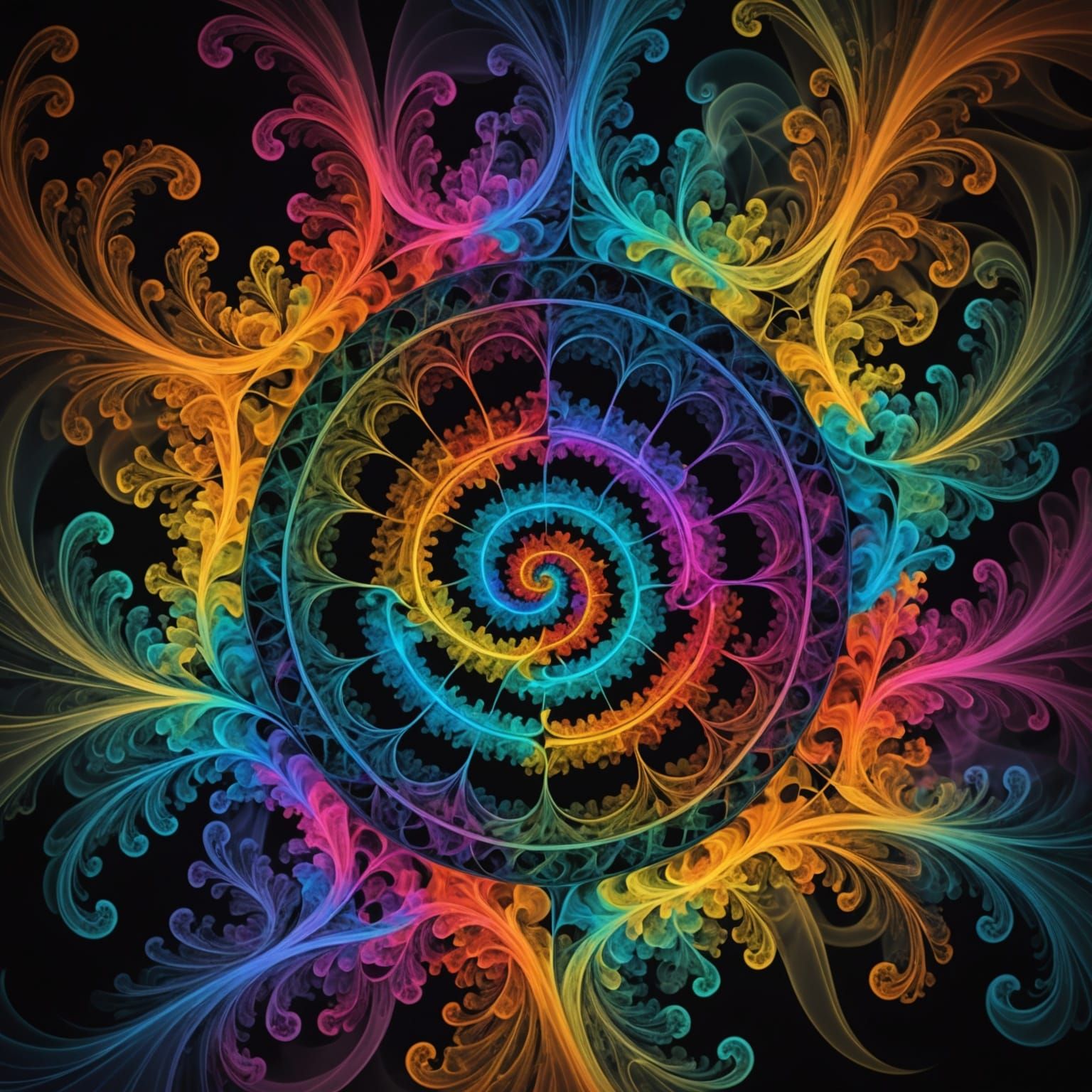 Fractal Peace in Multicolored Smoke, 8K Resolution