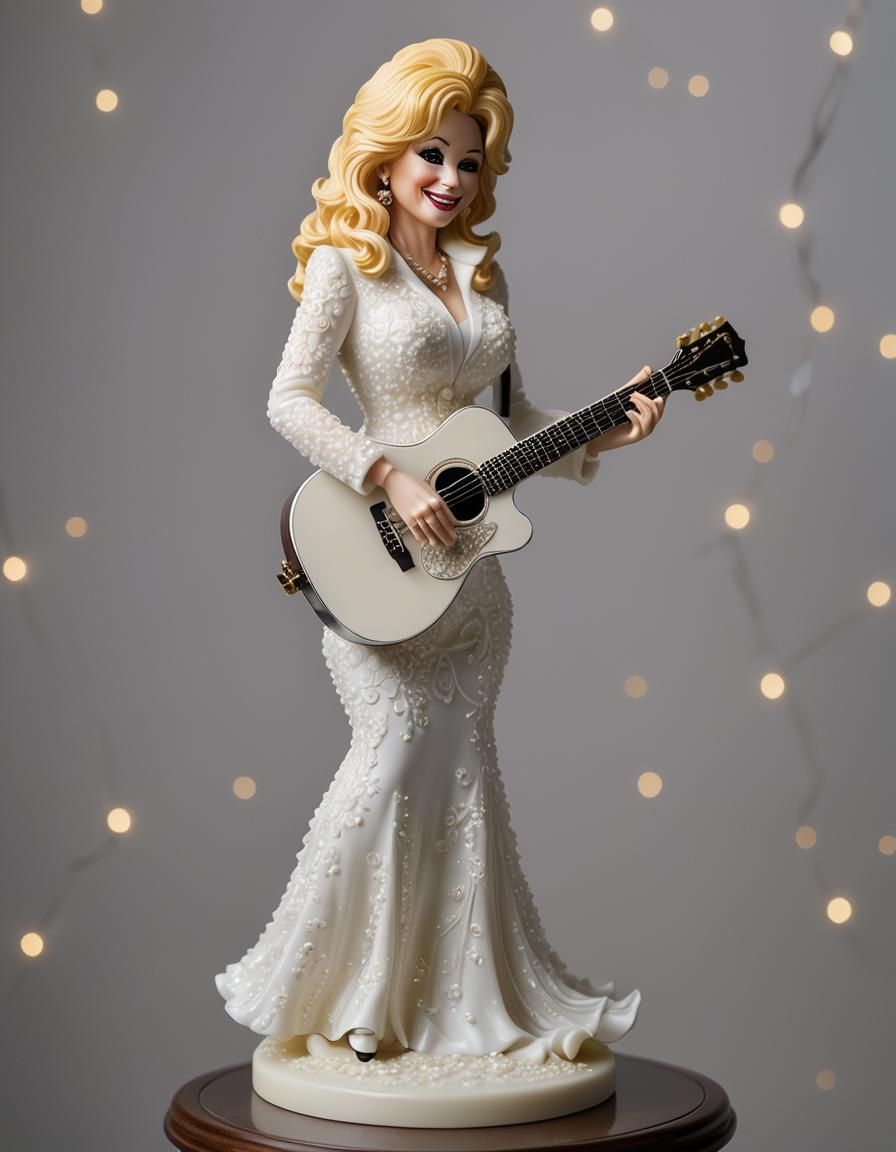 Lalique Figurine of Dolly Parton, Detailed Photograph