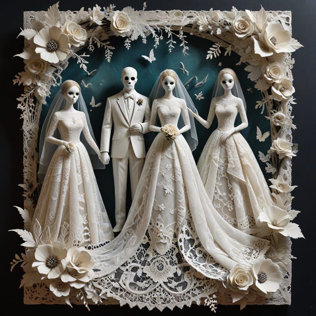 Ghostly 3D Lace Wedding Collage