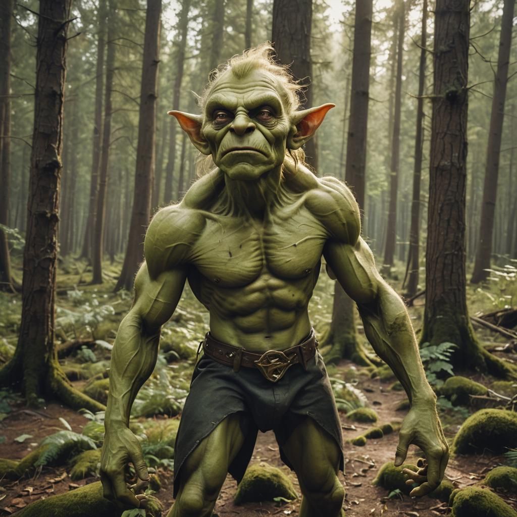Handsome Goblin in Forest Scenery