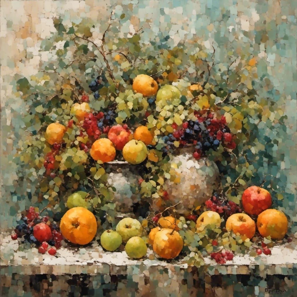 Minimalist Still Life with Fruit