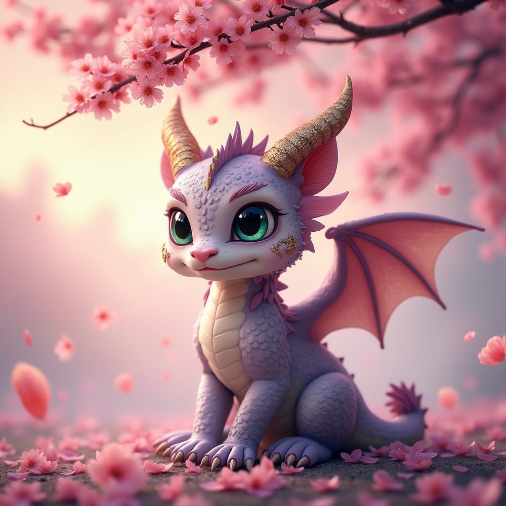 Regal Baby Dragon with Snow Leopard Markings