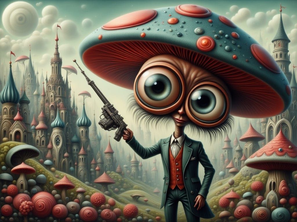 Comical Mushroom Spy in Moscow