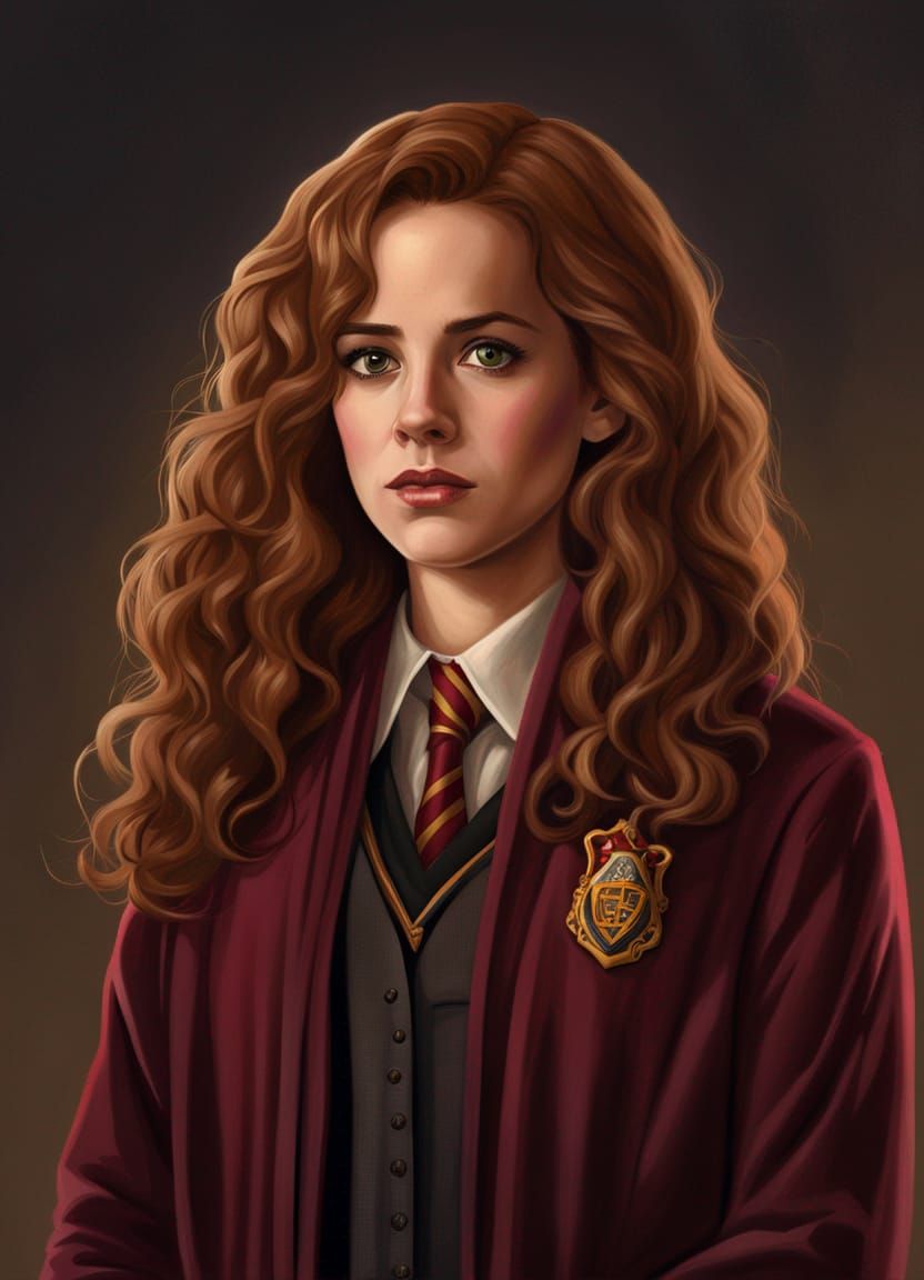 Hermione Granger Portrait in Retro Sci-Fi Style