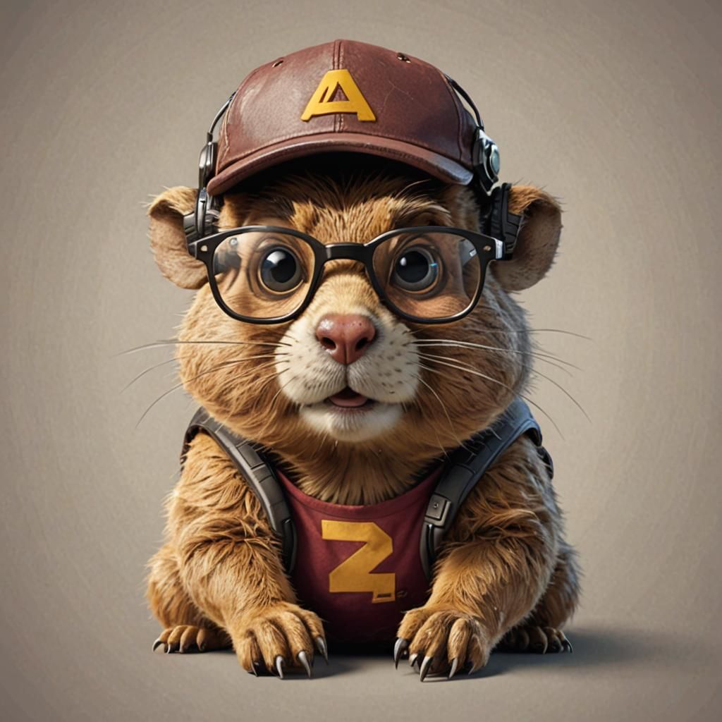 Gaming Gopher with Glasses Illustration