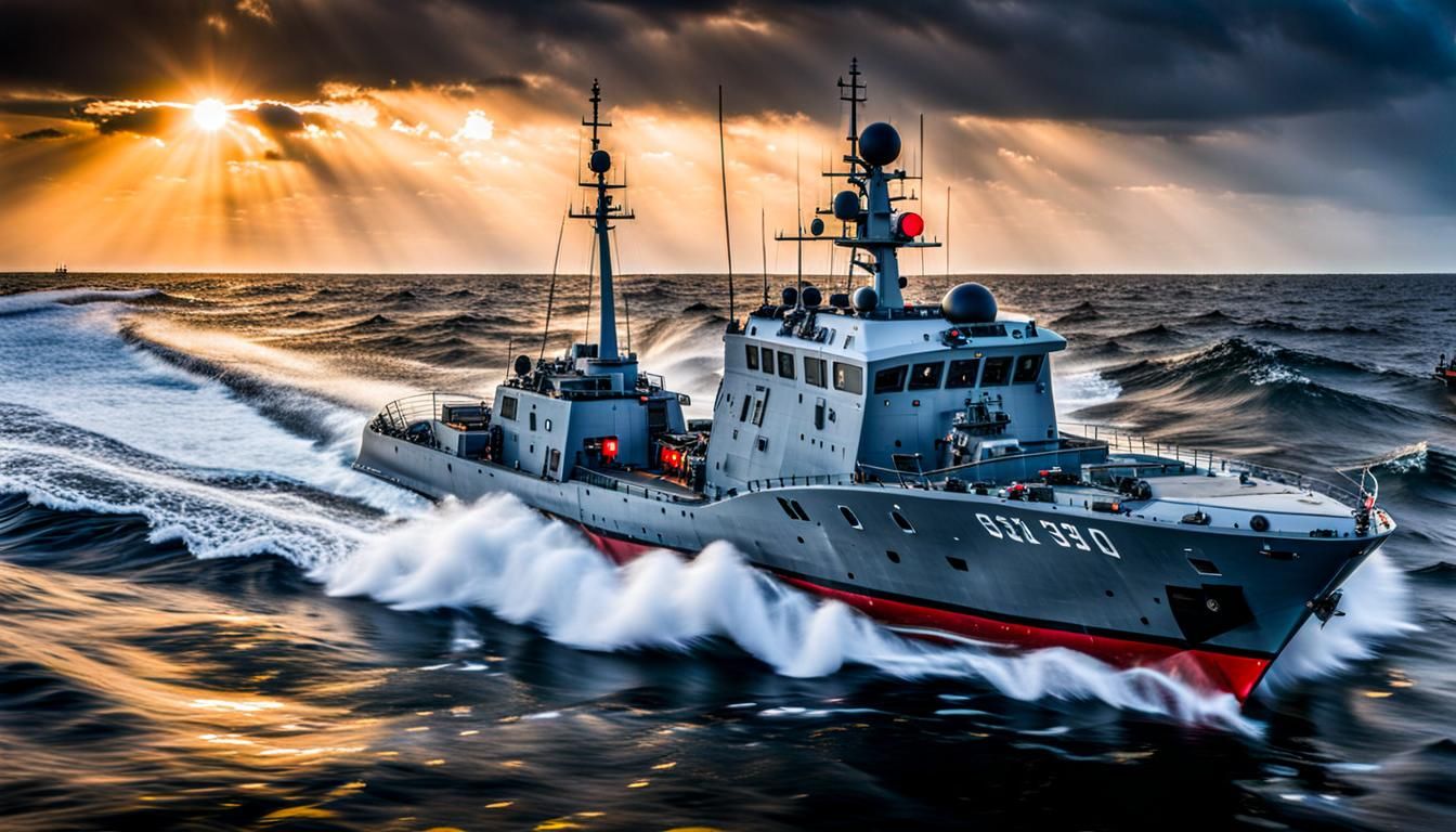 North Sea Chase: Minesweeper Pursued by Cruiser