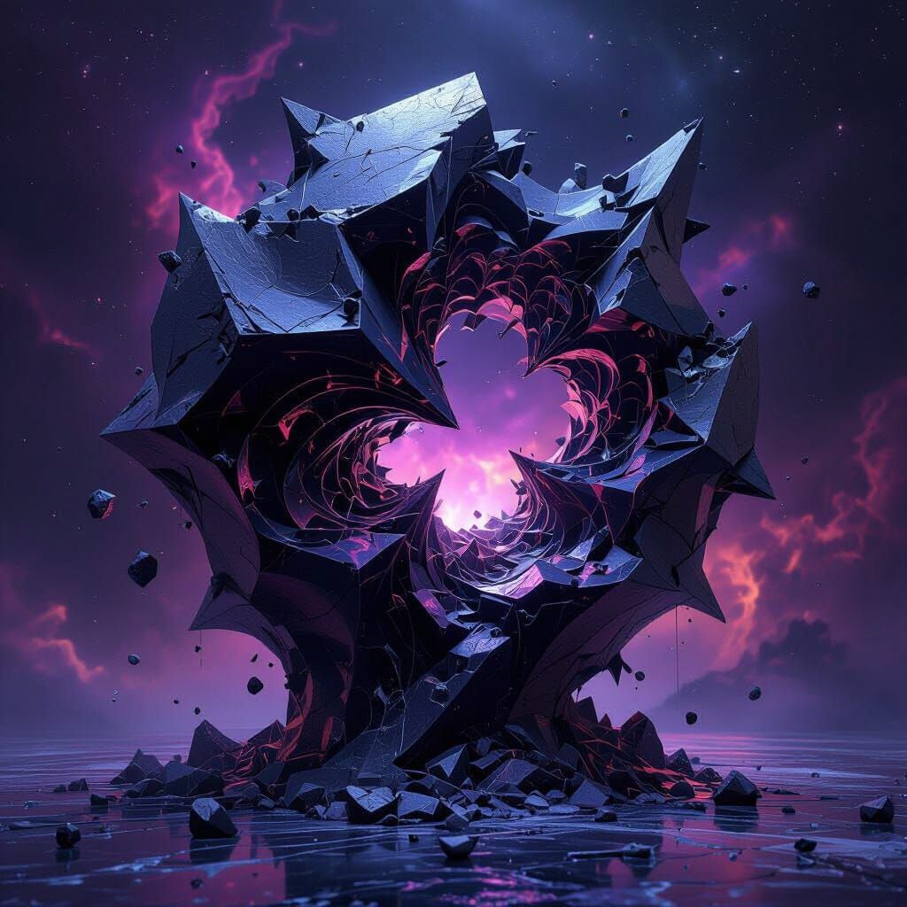 Surreal Abstract Sculpture of Chaos and Creation