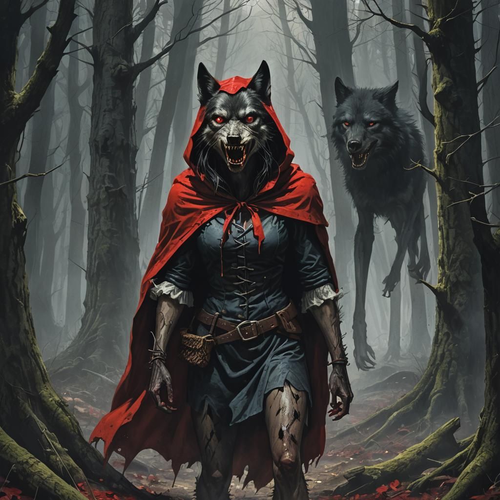Red Riding Hood Werewolf Transformation: Dark Forest Horror