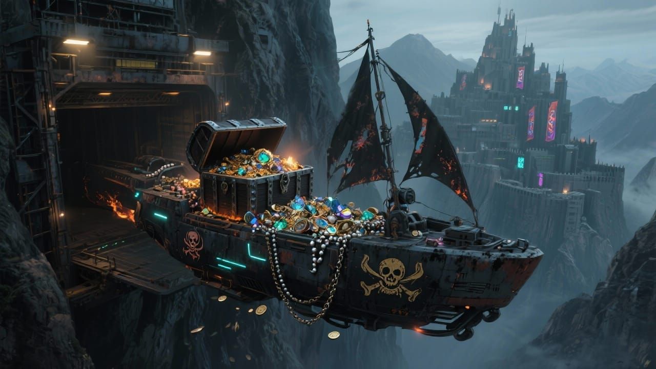 Piratepunk Cargo Hauler with Treasure Chest