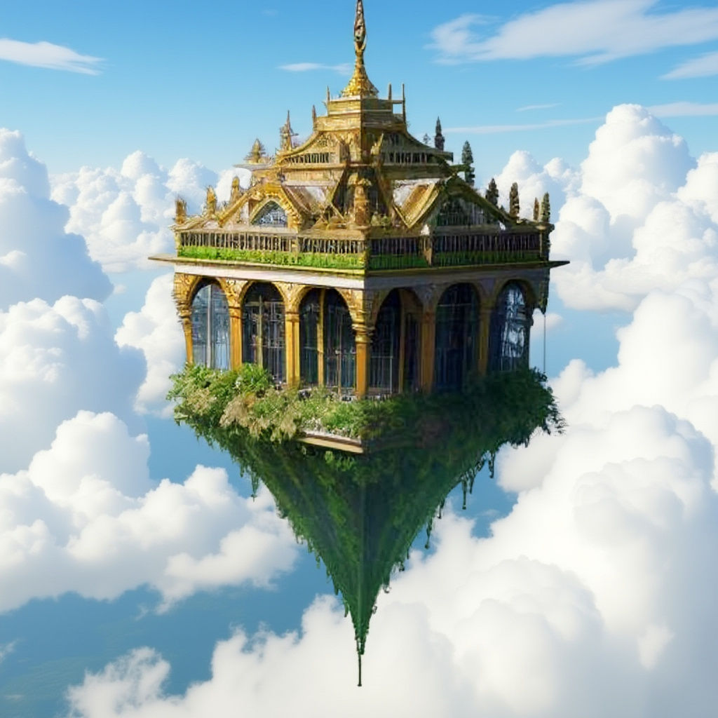 Hanging Gardens of Babylon Fly Over Glacier