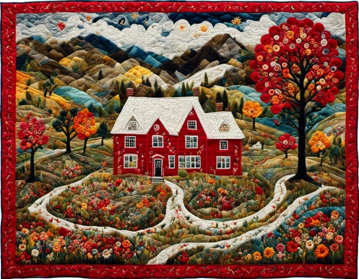 quilt  of A pretty red house