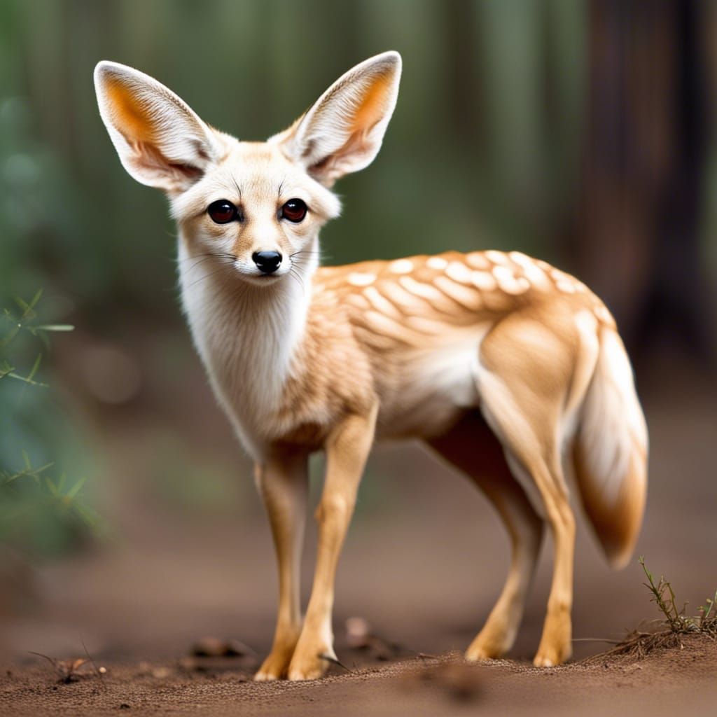 Deer and Fennec Fox Hybrid Creature