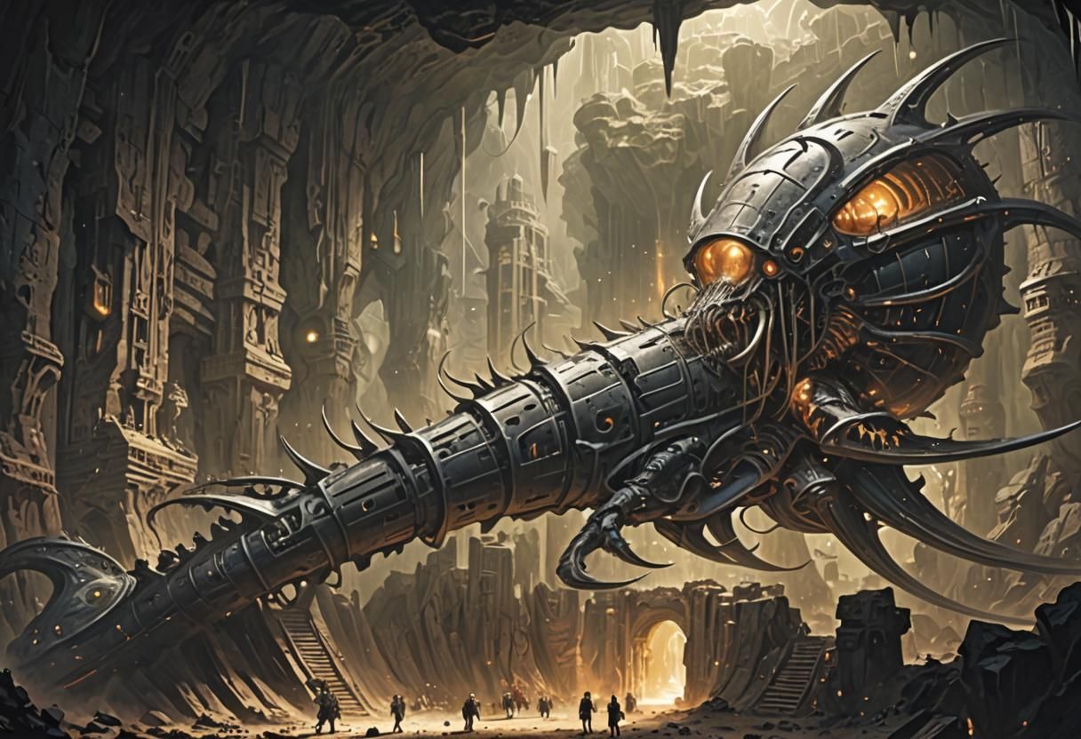 Trapped Alien Spaceship Colonization in Underground Cavern