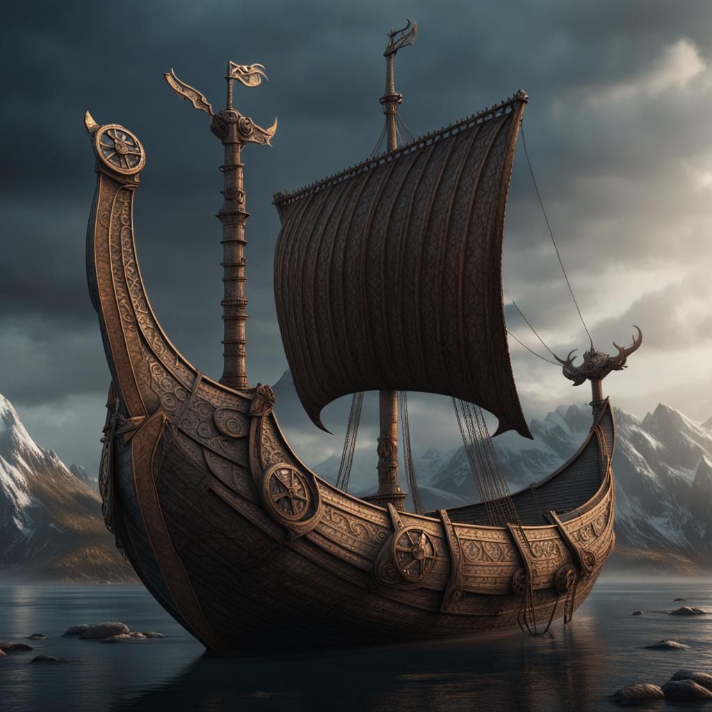 Viking Ship Made of Pocket Watches