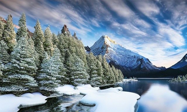 Mount Asgard Landscape at Sunset in Photorealistic Style