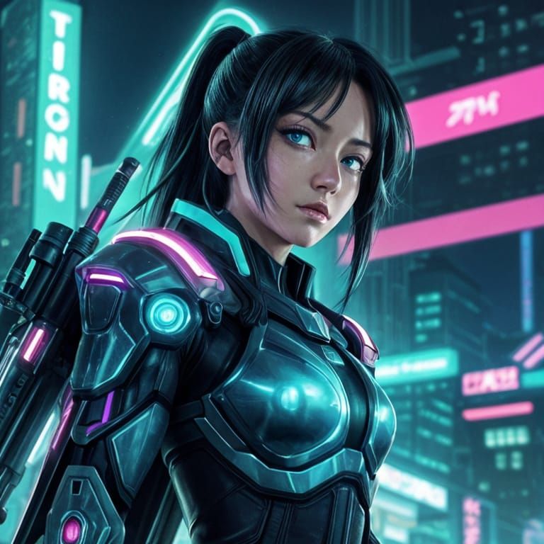 Female futuristic pilot