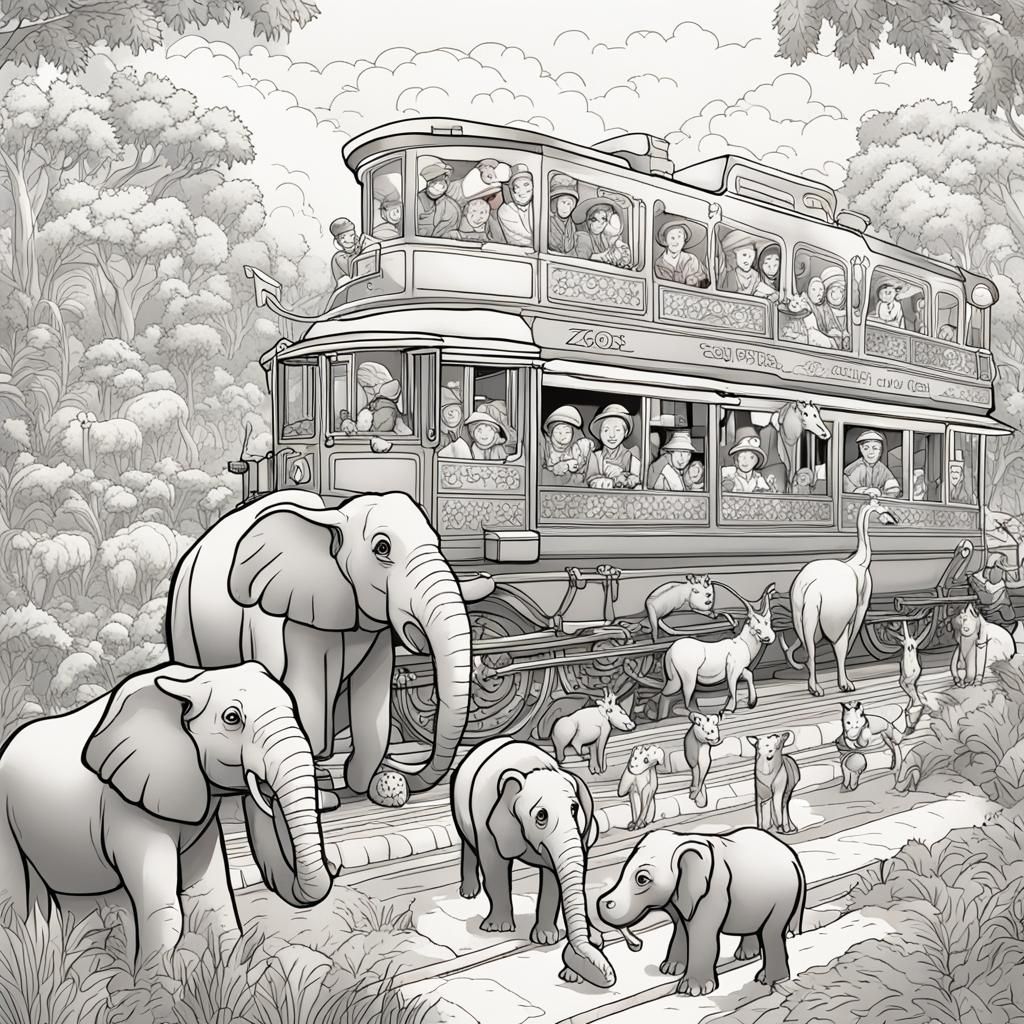 Fun-Filled Zoo Day Coloring Page for Adults