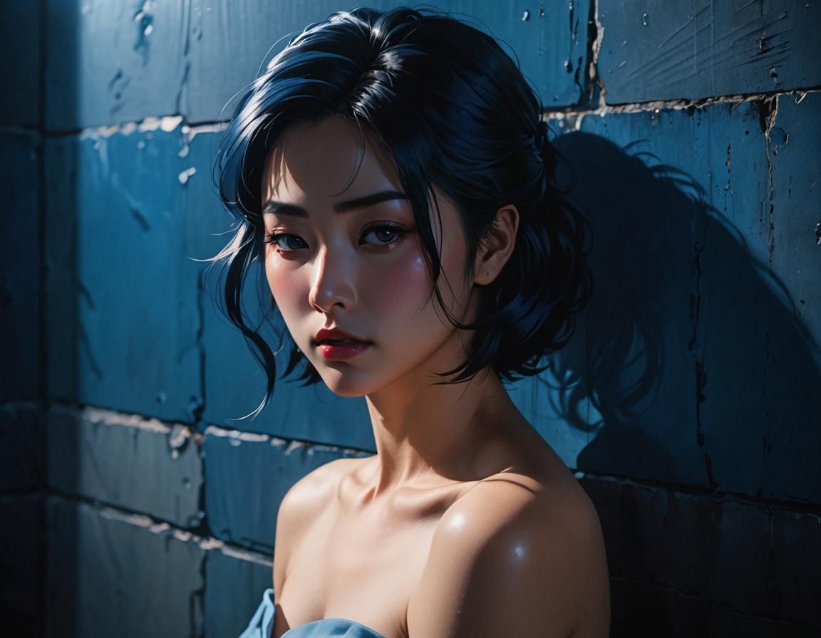 Evocative Portrait in Retro Japanese Anime Style